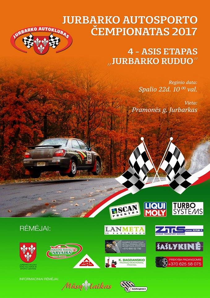 Jurbarko Autosporto Čempionato IV Etapas "Jurbarko Ruduo 2017"
