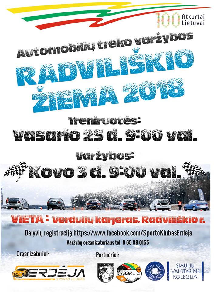 Treniruotė: Automobilių treko varžybos „Radviliškio žiema 2018“