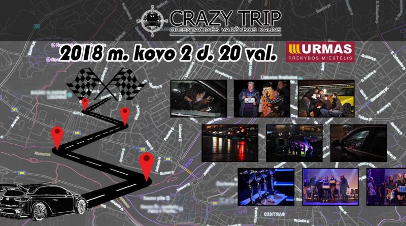 Orientacinės automobilių varžybos Kaune CRAZY TRIP 2018-03-02