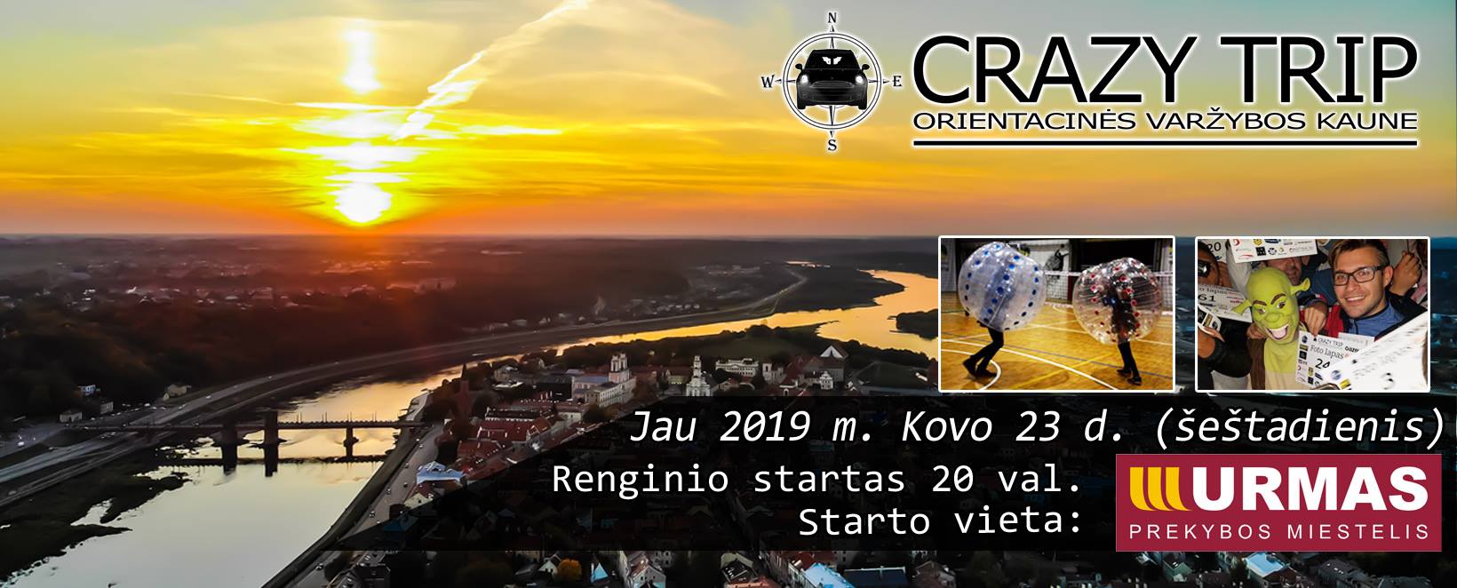 Orientacinės automobilių varžybos Kaune CRAZY TRIP 2019-03-23