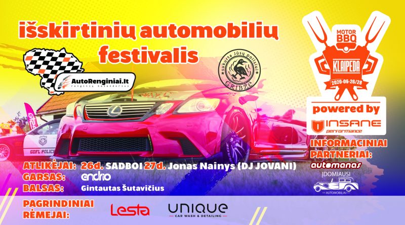 Išskirtinių automobilių festivalis - Klaipėda Motor BBQ 2020 powered by Insane Performance