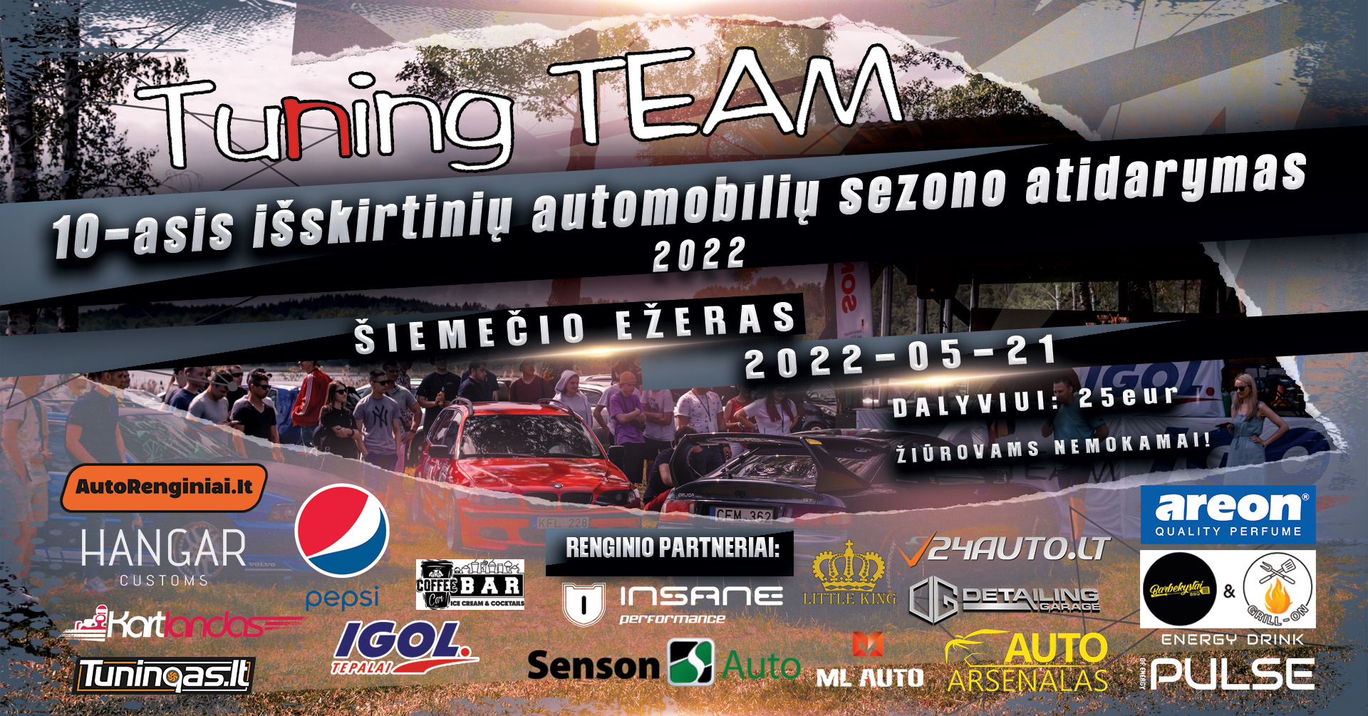 Tuning TEAM 10-asis išskirtinių automobilių sezono atidarymas 2022m