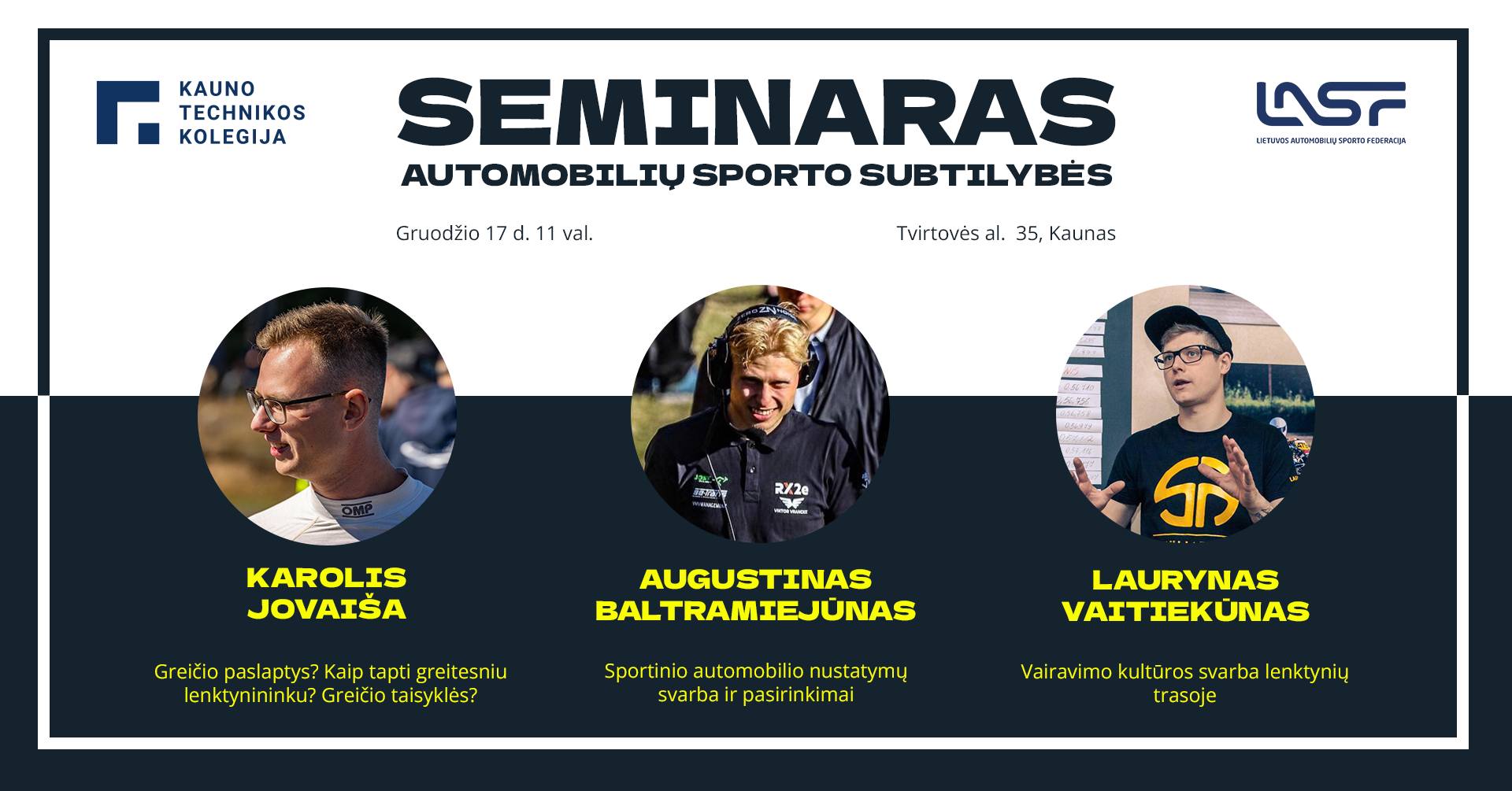 Seminaras: Automobilių sporto subtilybės